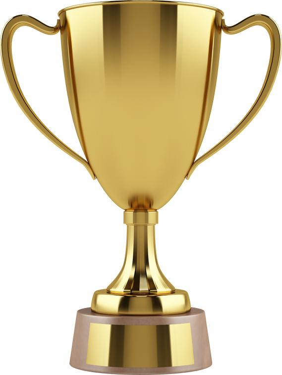 Isolated golden soccer trophy of football sport